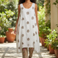 Sleeveless Polka Dot Linen Dress White
