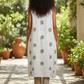 Sleeveless Polka Dot Linen Dress White