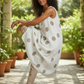 Sleeveless Polka Dot Linen Dress White