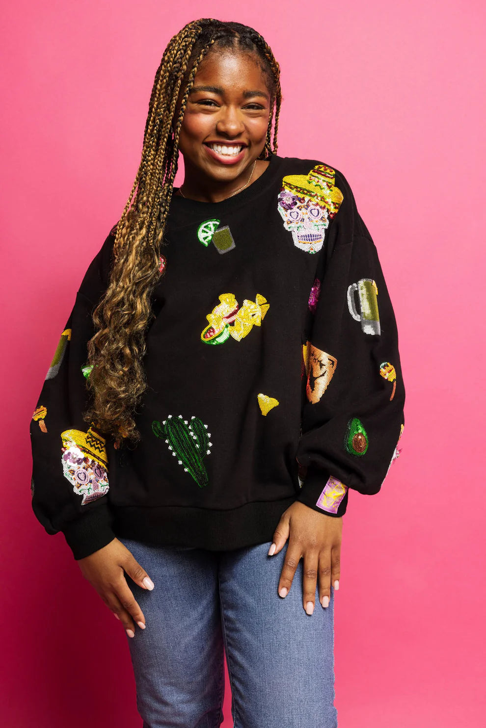 Queen of Sparkles Black Cinco  Sweatshirt