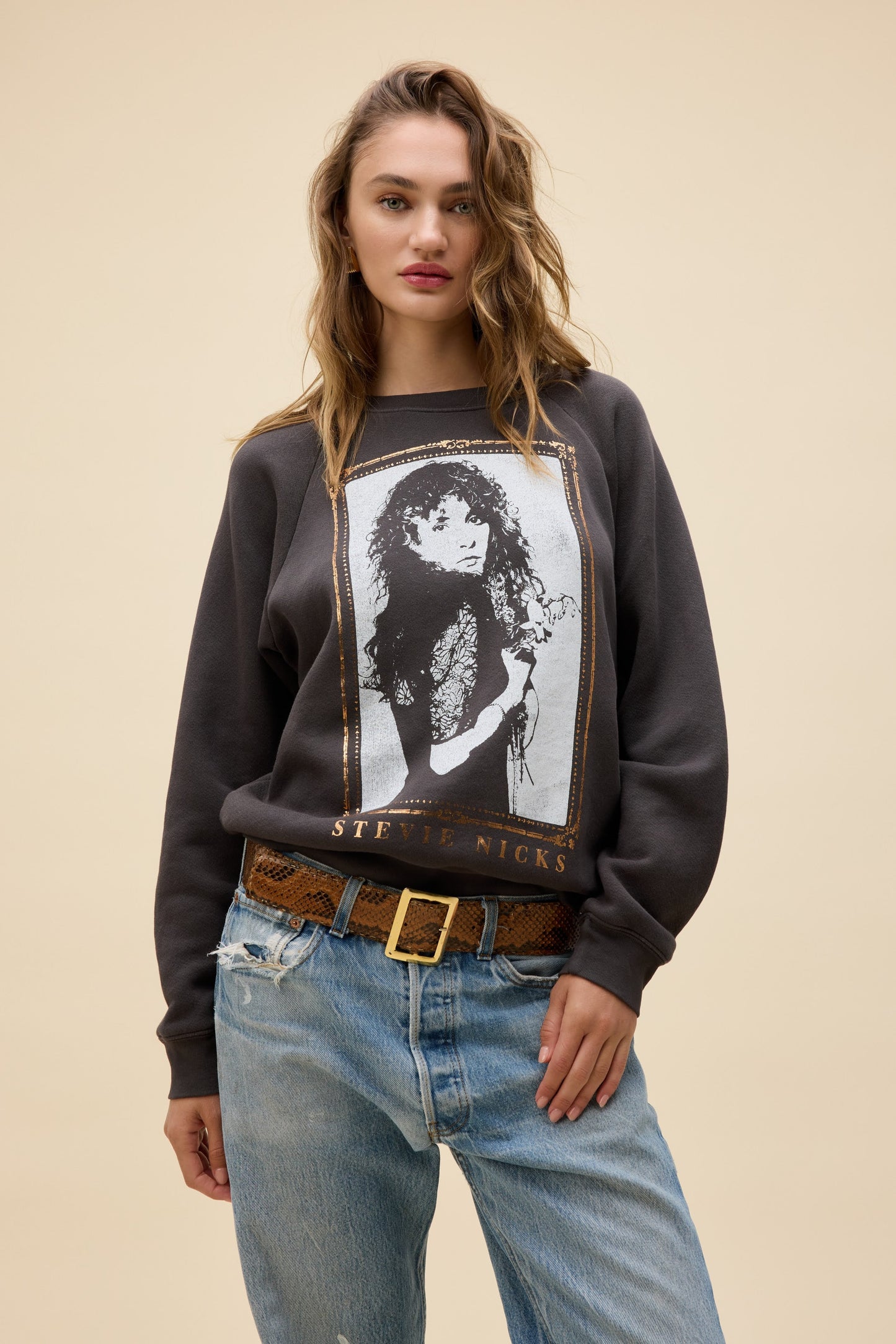 Stevie Nicks Orchid Bouquet Vintage Raglan Sweatshirt