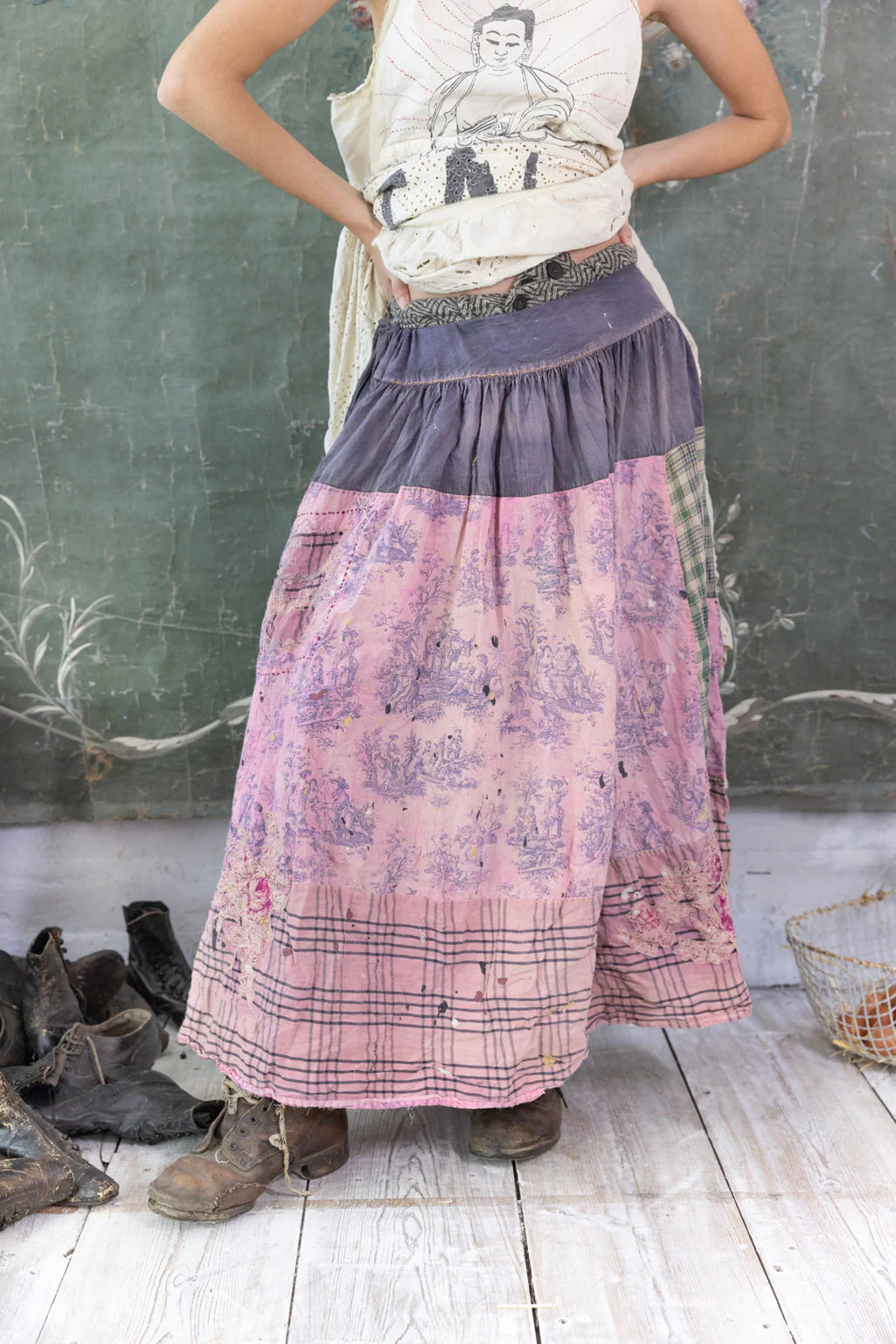 Magnolia Pearl 152-GUAVP-OS Patchwork Friendship Skirt