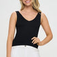 Seamless Reversible Stone Washed Tank  Black