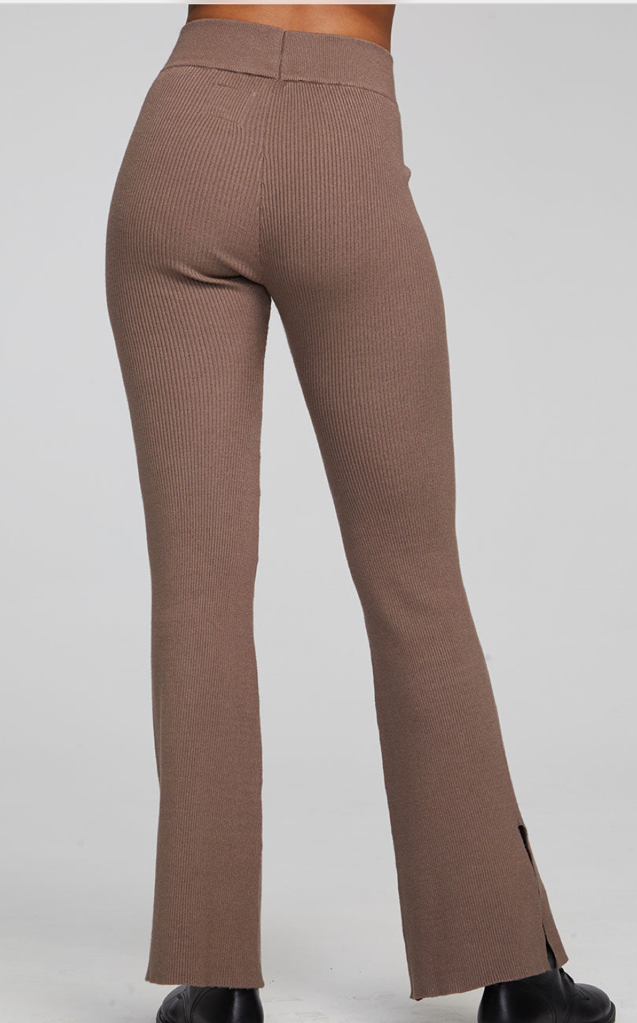 Rib Knit Party Flare Deep Taupe