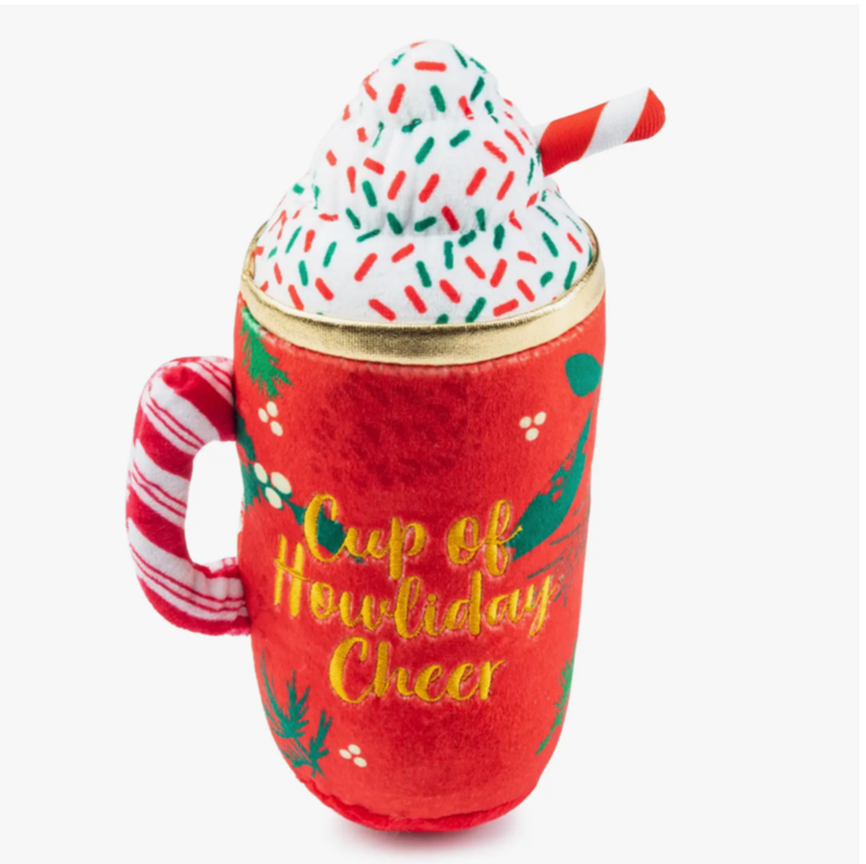 Holiday Cheer Mug Christmas Dog Toy