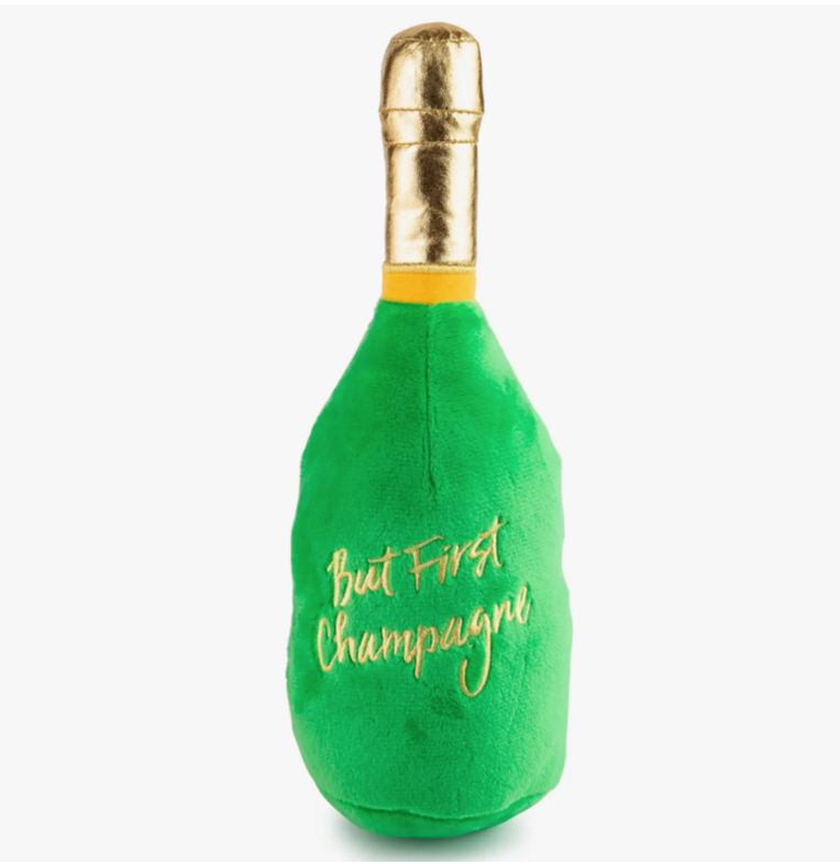 Champagne Woof Clicquot Squeaker Dog toy pop