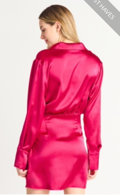Hot Pink Wrap Dress