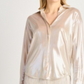 Dex Button Front Shimmer Blouse