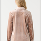 Dex Rusty Pink Button Down Velvet Top