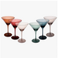 Set of 6 -10 oz Colorful Martini Glasses