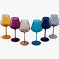 Set of 6-Jewel Toned Crystal Wine Glass Set