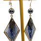 Pearl Earring with Diamond Shaped Dangle