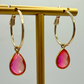 Pink and Yellow Crystal Quartz Earrings