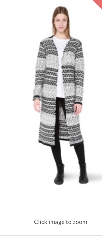 Room 34 Black and White Striped Cardigan