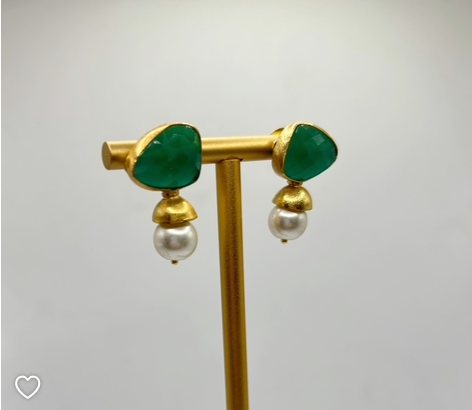 Gemstone and Pearl Earrings
