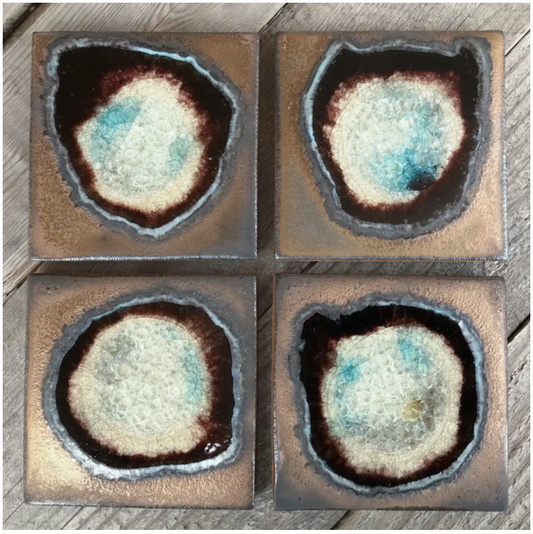 Bronze and Brown Agate Coasters