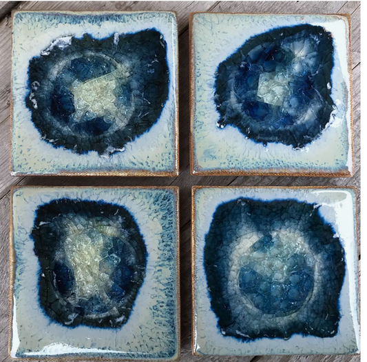 Blue Geode Coasters