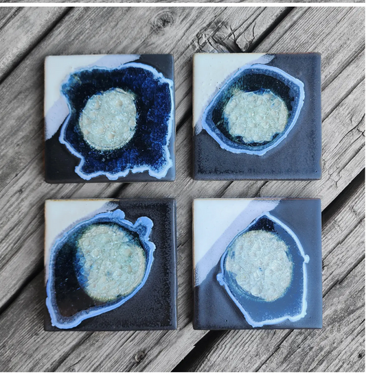 Black and Cream Geode Coasters