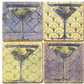 Martini Tumbled Marble Coasters