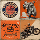 Vintage Motorcycles Tumbled Marble Coasters