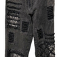Black Denim Pants with Lace