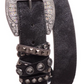 RHINESTONE STUDDED LEATHER BELT