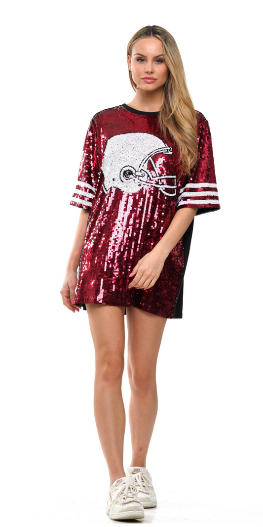 Red and Silver Game day Dress