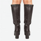 Malone Black Knee High Ruched Boot