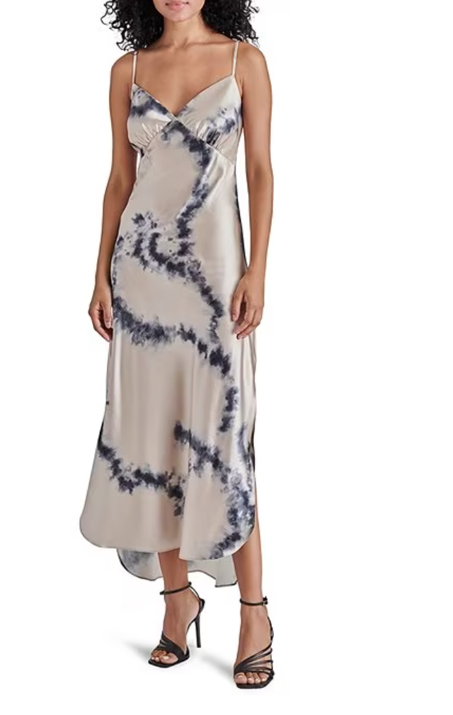 Steve Madden Women's Lorenza Tie-Dyed Midi Dress - Storm Blue - Size XL Steve Madden Women's Lorenza Tie-Dyed Midi Dress - Storm Blue - Size XL