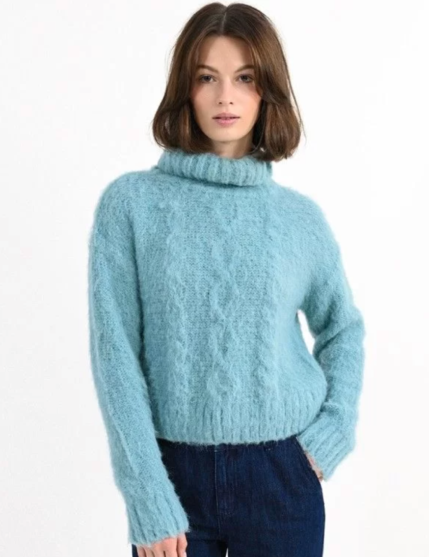 Turtleneck cable knit