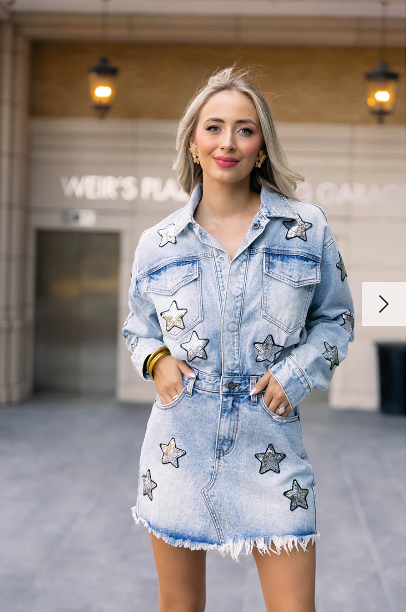 BuddyLove | Raelynn Denim Mini Dress | Red M / Raelynn Red BuddyLove | Raelynn Denim Mini Dress | Red M / Raelynn Red