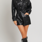 Long Sleeve Faux Leather Romper