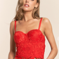 Red Lace Bustier Top