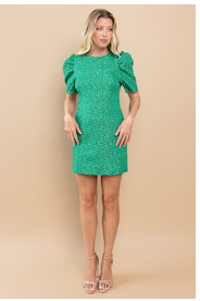 Kelley Green Textured Floral Dress