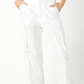 White Sequined Cargo Pants