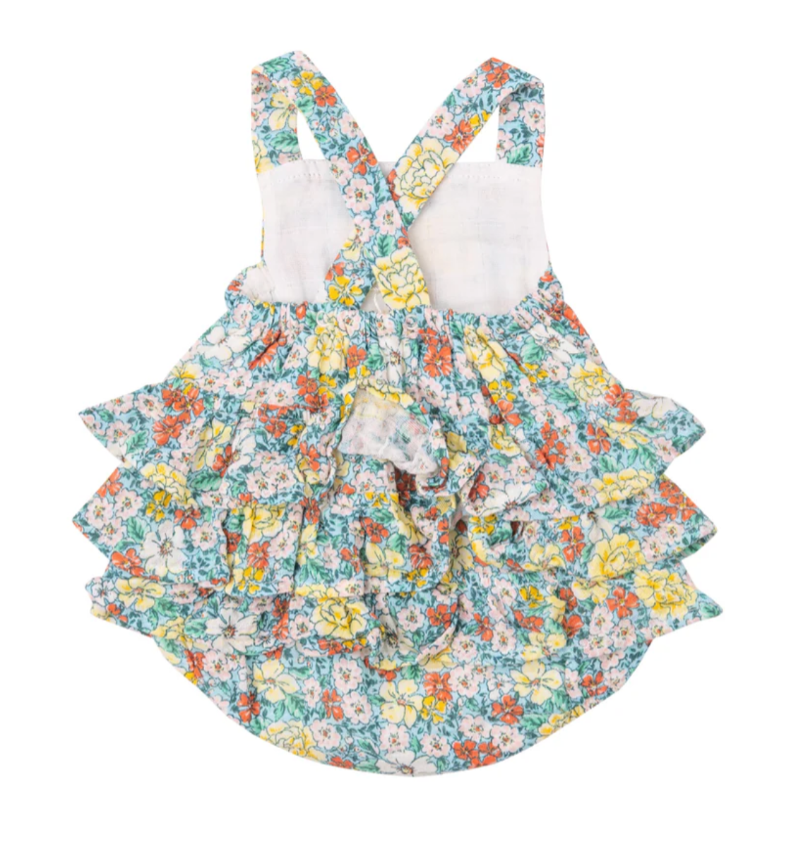 Angel Dear Kimono Ruffle Sunsuit  Golden Peony