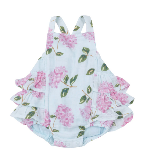 Angel Dear Kimono Ruffle Sunsuit  Hydrangeas