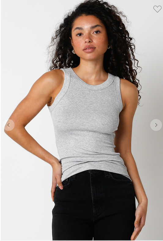 Ribbed Fitted Scoop Neck Tank