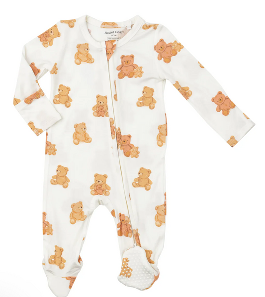 Angel Dear 2 Way Zipper Footie - Teddy Bears