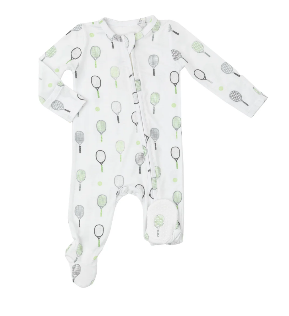 Angel Dear 2 Way Zipper Footie - Tennis Green