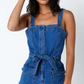 Denim tie waist Romper