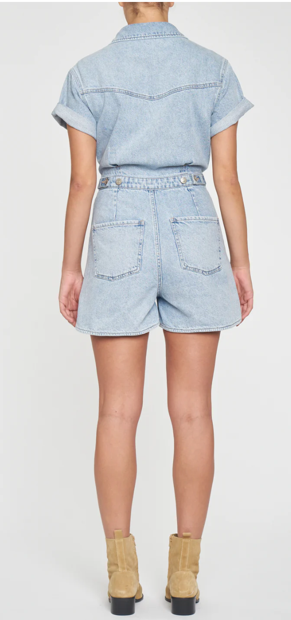 Daze Topanga Romper Short Sleeve in Dolphin