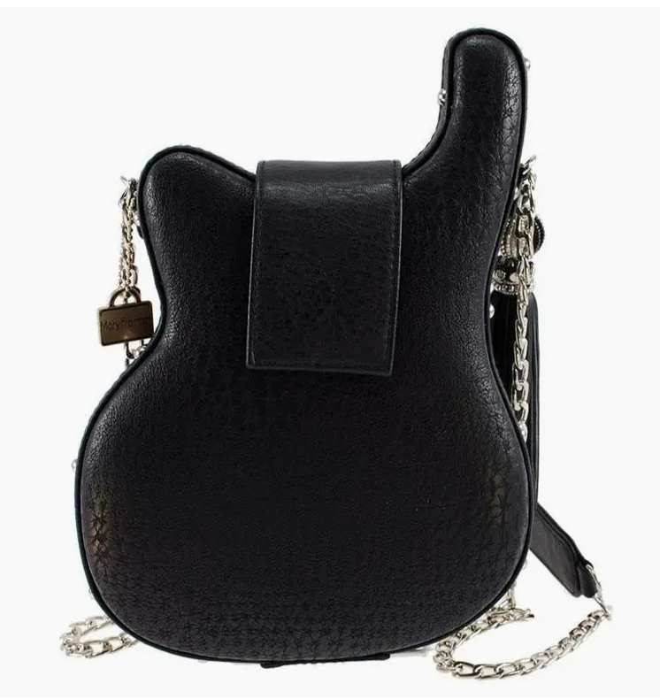 Mary Frances Greatest Hits Beaded Crossbody Guitar Handbag