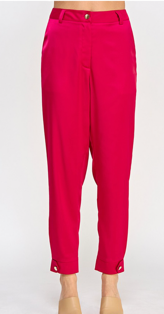 Raspberry Satin Joggers