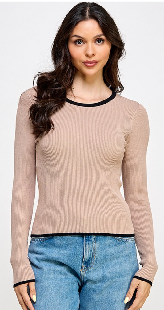 Lucy Long Sleeve Contrast Top