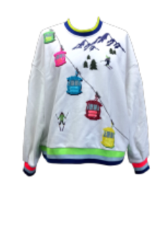 Queen of Sparkles White Ski Lift Sweatshirt