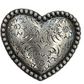 Silver Floral Heart Belt Buckle