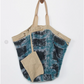 Reversible Tote Bag Natural/Black/Teal