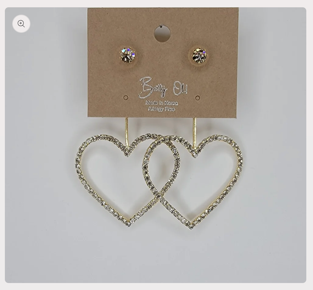 Silver Heart Drop Earring