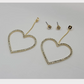 Silver Heart Drop Earring